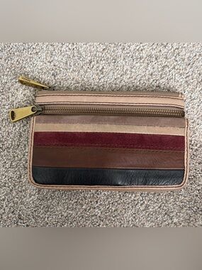 Fossil- Striped Multi-Color Leather wallet